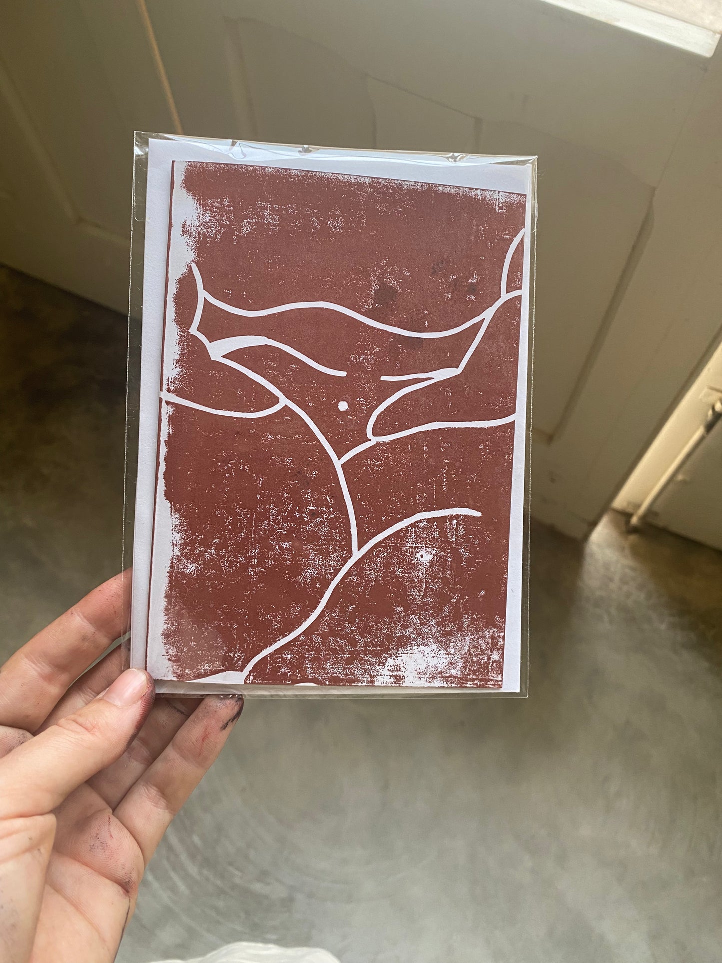 The Mountain | Lino Print Card