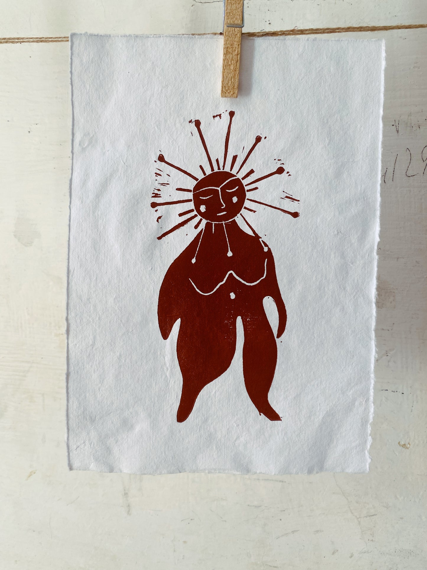 The Sun Woman | A4 Lino Print