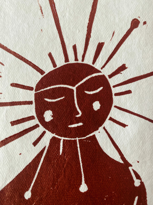 The Sun Woman | A4 Lino Print