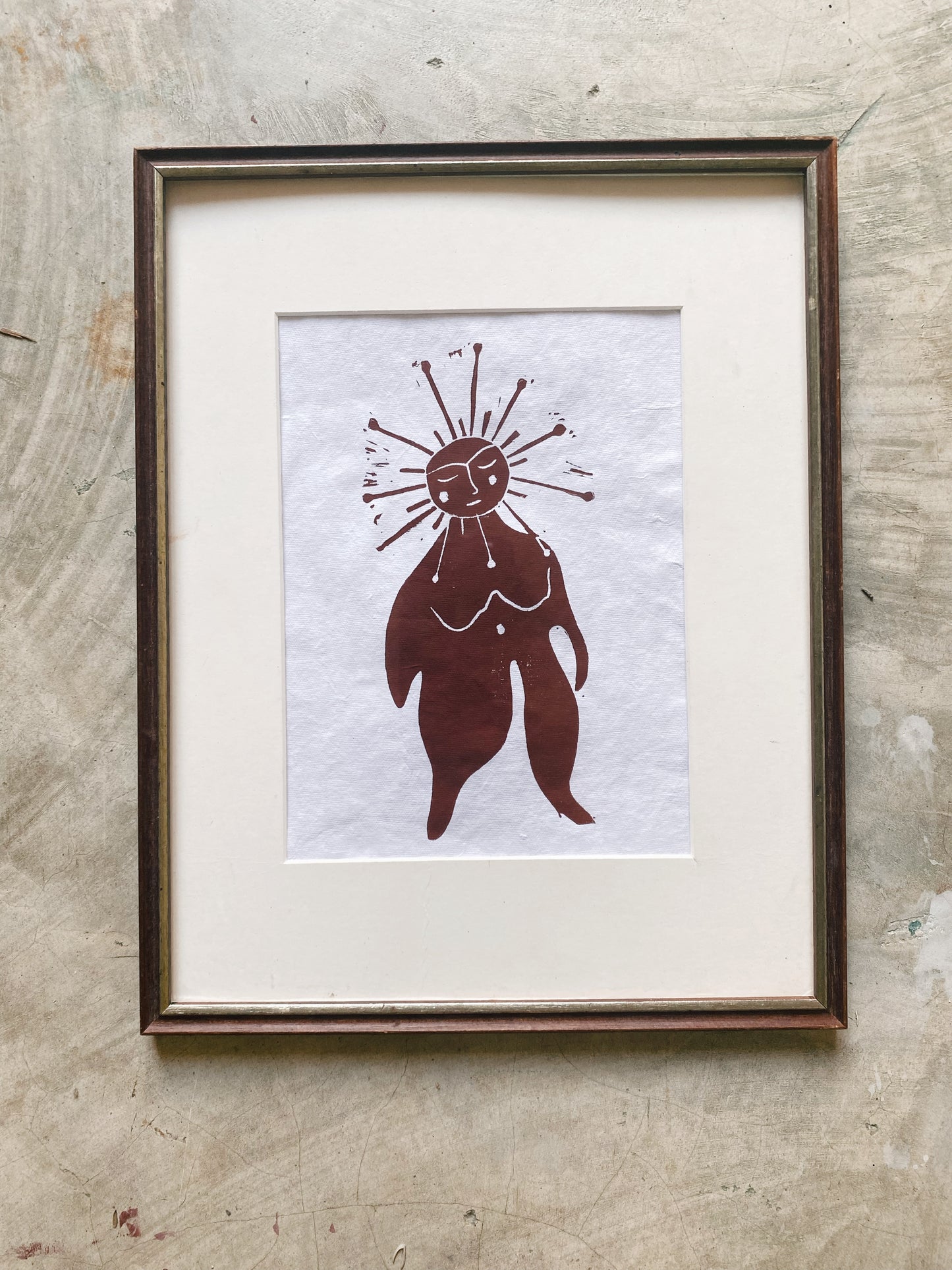 The Sun Woman | A4 Lino Print