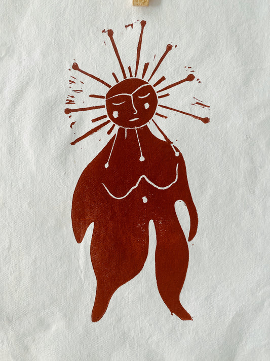 The Sun Woman | A4 Lino Print