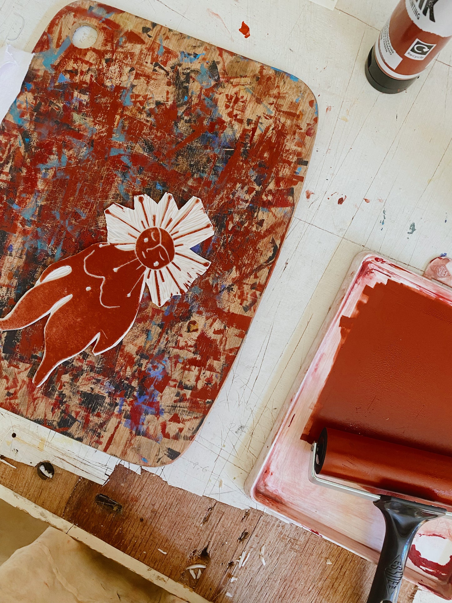 The Sun Woman | A4 Lino Print
