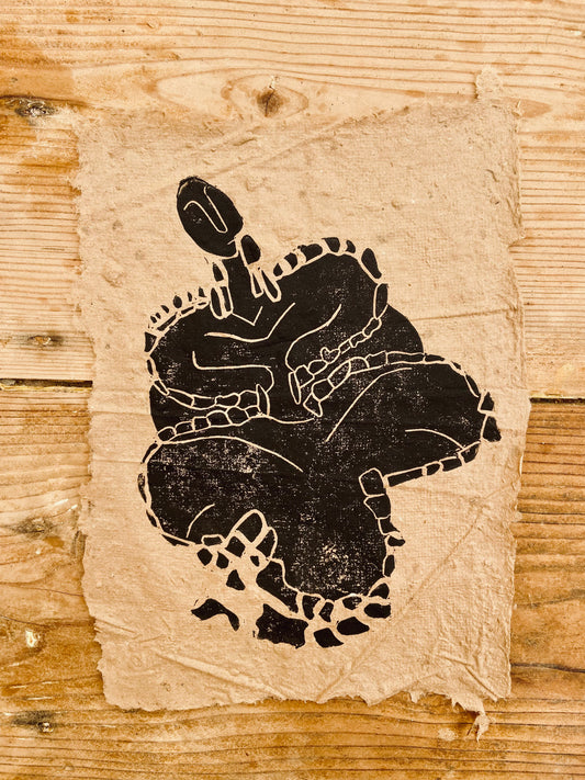 Ġgantija Goddess | A4 Lino Print